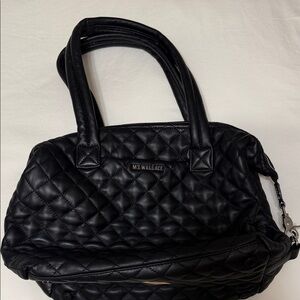 MZ Wallace Black Quilted Tote Bag in Leather